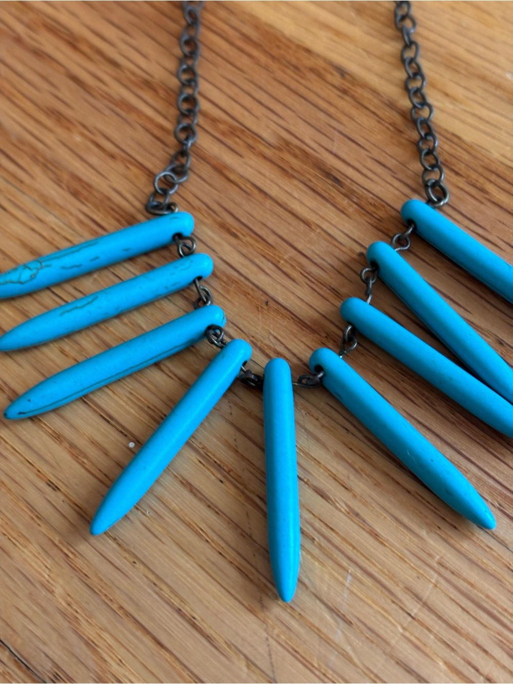 Turquoise Spike Statement Necklace - Women Jewelry